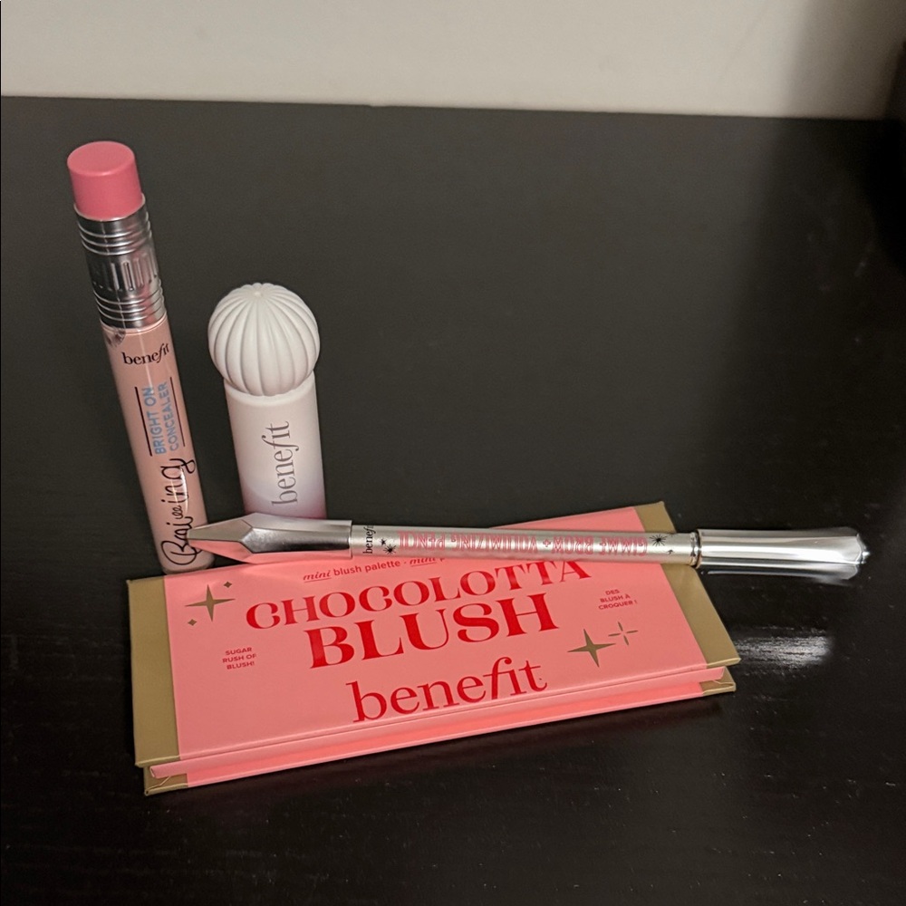 Benefit Choccolatta Blush Palette with Red Lipstick, Concealer & Eyebrow Pencil